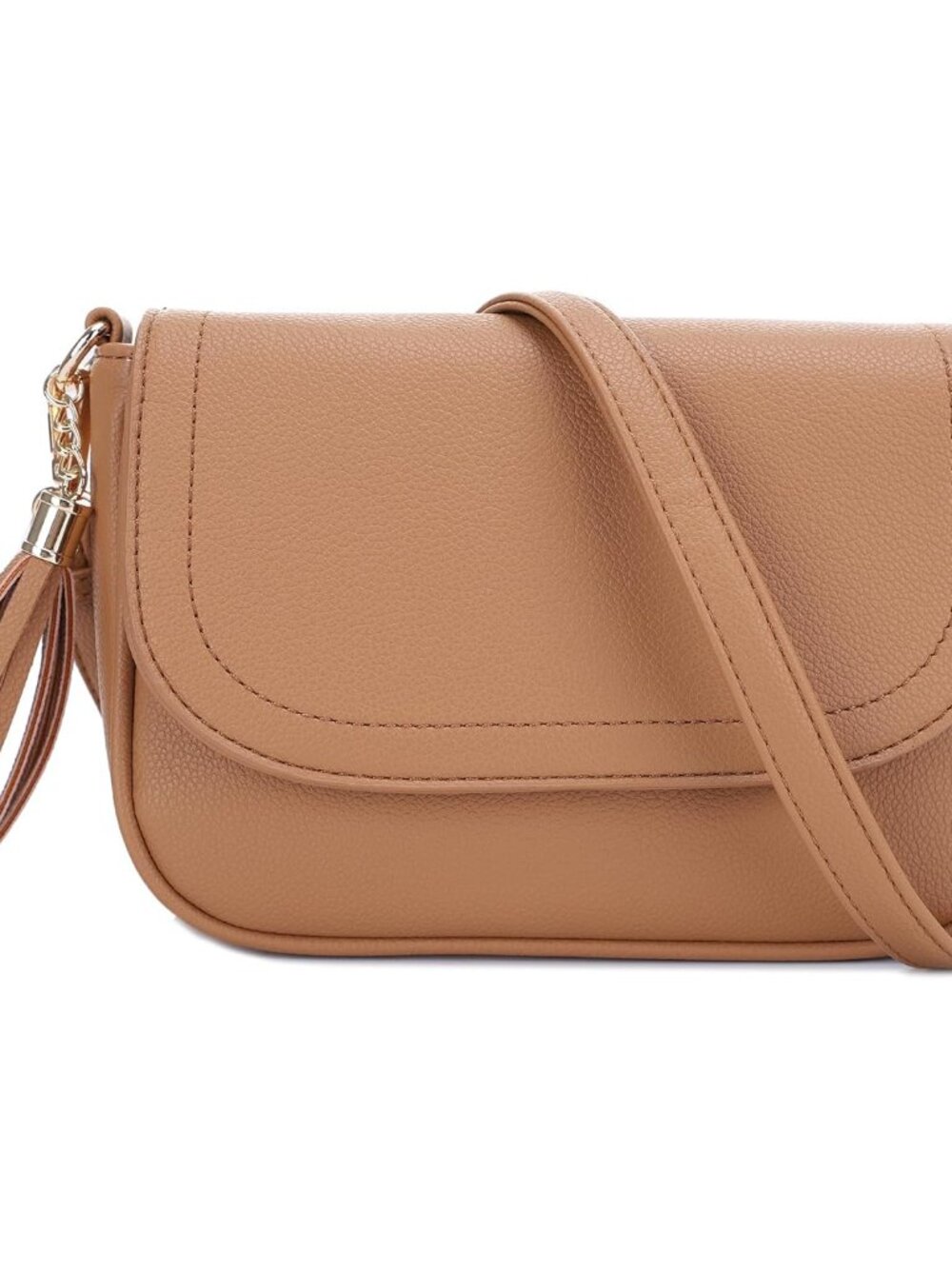 Small Crossbody Bags for Women Trendy Flap Saddle Purses with Tassel Vegan leath